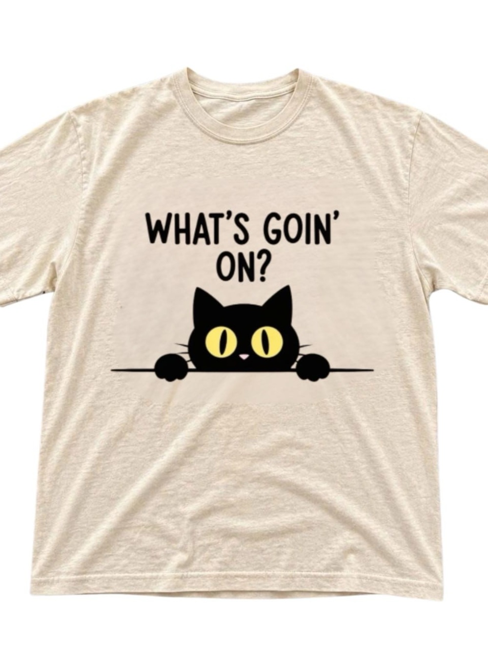 Gildan Short Sleeve Tee with Black Cat Graphic